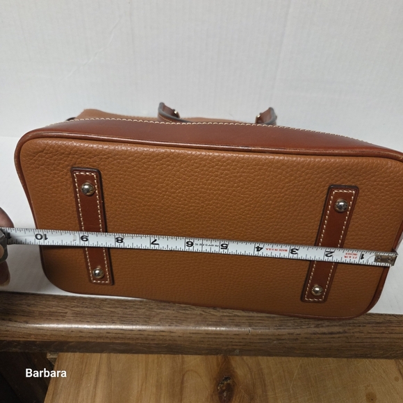 Dooney & Bourke Darcy Carmel 2-Tone Pebble Grain Leather Medium Dome Satchel - Picture 14 of 16